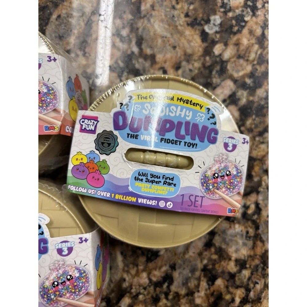 Lot Of 3 RMS The Original Mystery Squishy Dumpling The Viral Fidget Toy Series 3